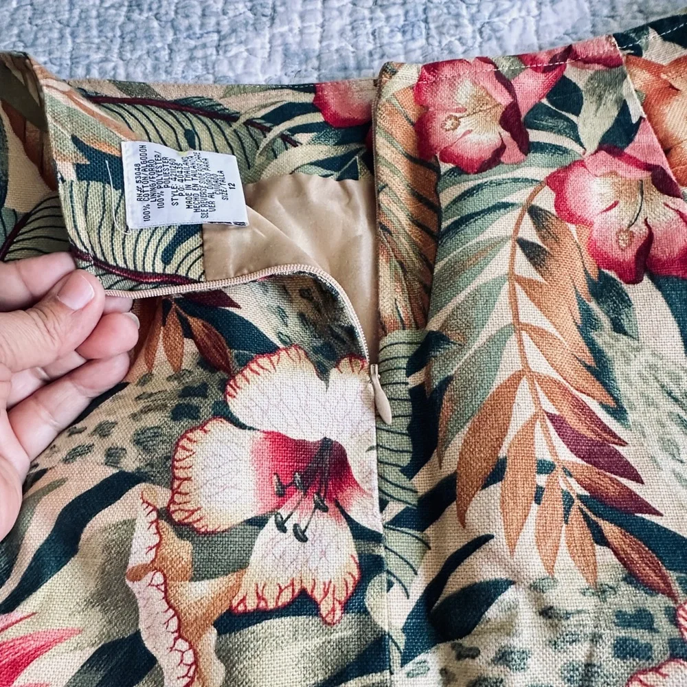 Ultra Dress Collection Tropical Floral Midi Dress in Green, Pink, Gold - Picture 11 of 16
